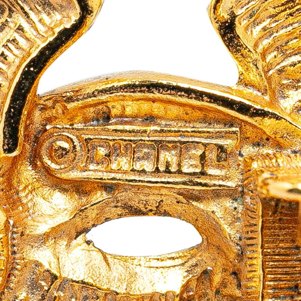 CHANEL Gold Logo Earrings - Picture 6 of 7